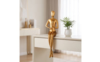 Gilded Gold Faceless Human Figurine Minimalist Resin Figurine Nordic Shelf Ornament Modern for Bookshelf, Entryway, Living Room, Office
