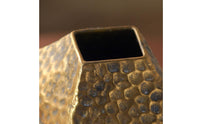 Hammered Metal Vase Textured Surface Decor Piece Artisanal Craftsmanship for Tabletop