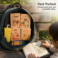 Mini Kraft Paper Notebook with Cute Cartoon Cover, Portable Pocket Diary for Notes and Journaling