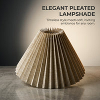 Home Decoration Table Lamp Shade for Living Room Decor, Removable Linen Material Lampshade for Floor and Large 24cm Pleated Design