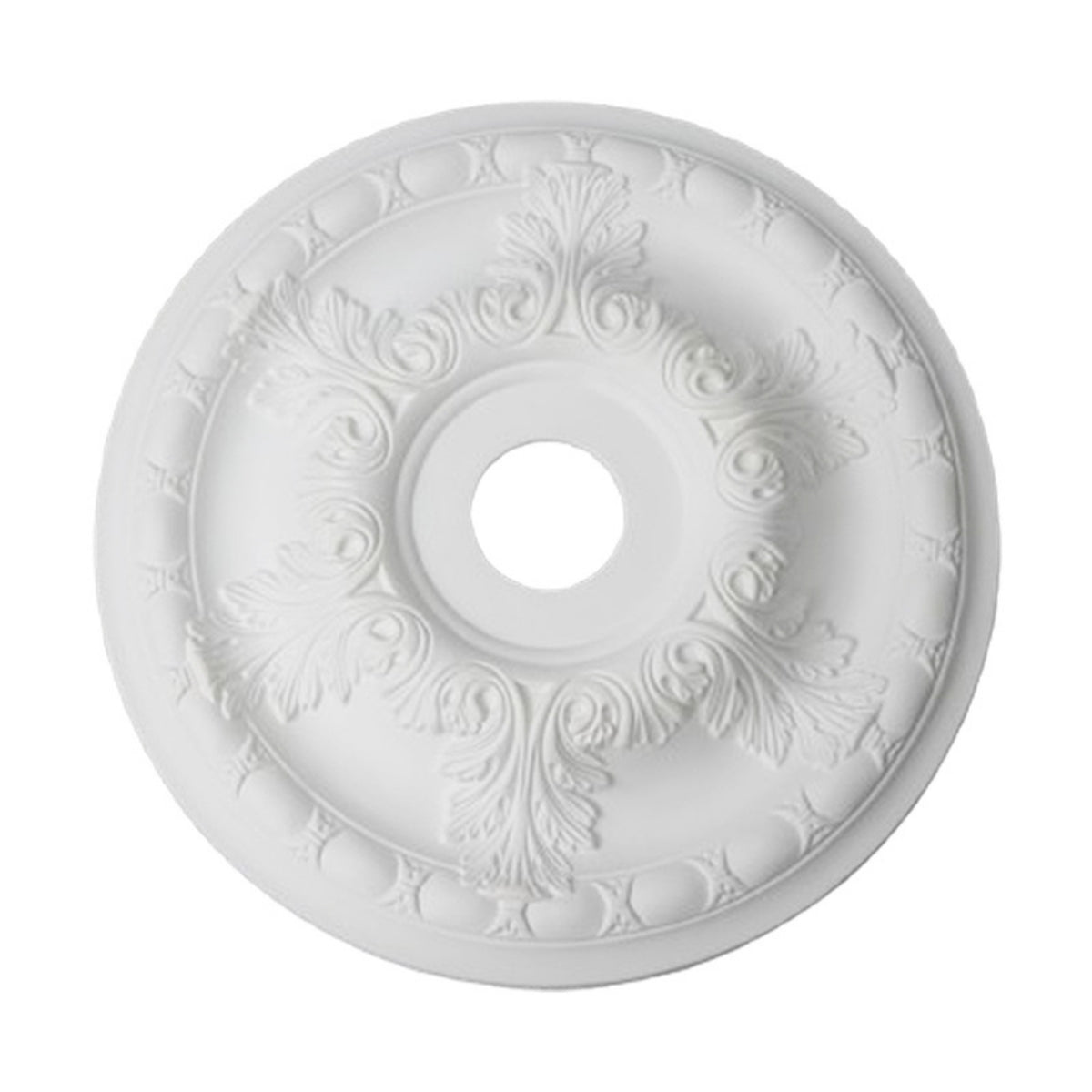 Ornate Ceiling Medallion with Floral Relief Elegant PU Ceiling Medallion Decorative Molding Classical for Homeowners