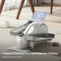 Quiet Operation Mini Elliptical Exercise Machine Low Effect Mini Elliptical Machine Anti-Slip Pedals Compact Stepper Machine Forward & Backward Motion for Office Workers, Seniors, Home