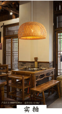 竹艺吊灯竹灯笼吧台民宿茶室火锅店饭店餐厅竹编灯具藤编藤艺吊灯