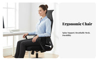 Reclining Function Ergonomic High-Back Chair Support Rolling Ergonomic Chair with Headrest Height Adjustable Computer Seat 360-Degree Swivel for Telecommuting Workers, Students, Gamers, Workstation, Study Room, Gaming Setup