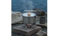 Sturdy Stainless Steel Camping Pot Lightweight Portable Camping Pot Easy to Clean Foldable Handle Kettle Rust-Resistant for Campers, Hikers, Anglers, Hiking, Fishing