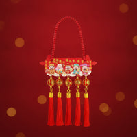 Hanging Ornament with Tassels Lightweight Decorative Plaque Handmade for Door