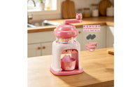 Cute Bunny Shaved Ice Machine Bear-Shaped Knob Hand Crank Ice Shaver Glossy Finish Food Prep Tool Pink