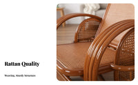 Foldable Design Rattan Rocking Chair Breathable Weave Reclining Rocking Chair Sturdy & Long-Lasting Frame Adjustable Backrest Recliner Deeply Padded Cushions for Seniors, Homeowners, Readers, Rest Ping, Sunroom, Balcony, Backyard