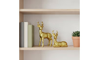 Gold Deer Figurines Shiny Deer Statues Sculpted Stag Figurines Sturdy for Living Room