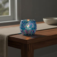 Mosaic Glass Candle Holder Table Centerpiece Mosaic Candle Holder Romantic Home Decor Decoration for DIY Enthusiasts, Spa