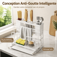 Hygienic Knife Block, Knife and Utensil Holder, Carbon Steel, Modern Countertop Storage, Integrated Block
