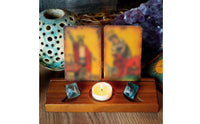 Card Stand with Recesses Triple-Slot Wooden Display Stand Stable Rack for Readers, Collectors, Desk