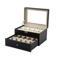 Watch Storage Box Leather Organizer Transparent for Dresser, Men