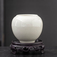 Plant Pots for Indoor Display, Semi-Handmade Ceramic Bonsai Pot for Home Office Decor, Classical Style with Drainage Hole, 5.8cm