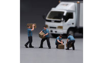 4 Pieces Worker Figurines Realistic Miniature Figure Set Tiny Diorama Models for Hobbyists, Collectors