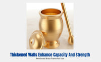Brass Mortar, Durable Copper Seasoning and Garlic Grinder, Upgraded Thickened Design, Includes Random Anti-Slip Mat