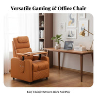 Reclining Function Ergonomic Gaming Seat with Footrest Thickly Padded Ergonomic Sofa Chair with Footrest Effortless Rolling Wheels Computer Armchair Adjustable Height for Gamers, Young Adults, Students, Internet Cafe, Study Room, Bedroom