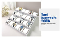 Tiered Jewelry Display Stand, Pillow Organizer for Watches, Bracelets, Trapezoidal Display for Streaming, Market Stall