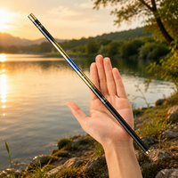 Beginner Backpacking Fishing Rod, Carbon Fiber Telescopic Stream Rod, Ultralight Portable for Hiking, 38cm Retracted