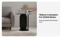 Modern Design Dual-panelPanel Base Table Minimalist Aesthetic Nightstand Space-Saving Household Furniture Multipurpose for Apartment Dwellers, Homeowners, Interior Decorators, Living Room, Bedroom, Entryway, Office