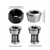 4 Pieces M17 Collet Nut Set Slotted Design 6x16.5 Collet Set Easy to Install Tool Accessory for Metalworking