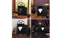 Halloween Miniature Door with Ghost Motif Spooky Miniature Dollhouse Door Arched Decorations 3D for Crafters