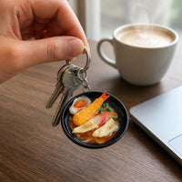 7cm Realistic Udon Noodle Bowl Keychain Ornament