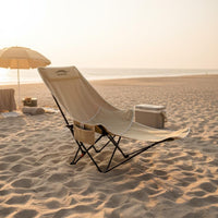 Foldable Portable High-Back Moon Chair Quick Setup Adjustable Beach Recliner Lightweight Reclining Camping Chair with Footrest Heavy Duty for Fishing, Picnic