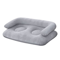 Flocked Inflatable Sofa with Armrests Comfortable Inflatable Sofa Seat Cozy Inflate Chair Portable for Students, Guests, Campers, Dorm Room, Camping, Patio