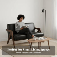 2-Seater Wooden Loveseat Retro Design 2-Seater Loveseat Retroretroera Modern & Design Sturdy Wood Frame for Two People