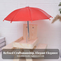 Table Squirrel Feeder Wood Construction Wooden Feeder with Umbrella Weather Resistant Feeding Station for Outdoor, Yard, Patio