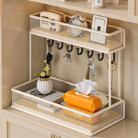 Narrow Hallway Shelf Shoe Rack, Key Rack Wardrobe for Entrance Area, Modern Minimalist Sideboard with Wooden Shelf, Metal Frame
