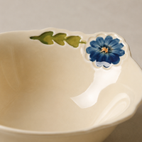 Classic Modern Curry Plate, Pasta Plate, Small Bowl, Ceramic, Floral Pattern, Microwave Safe