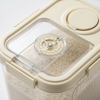 Storage Container 10kg Rice, Rice Dispenser with Measuring Cup, Airtight Kitchen Storage for Cereal, Grain Storage Container