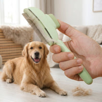 Cat Brush and Pet Hair Remover for Dog Grooming, Self-Cleaning Slicker Cat Comb and Dog Comb, Massage Brush with a Non-Slip Handle, Ergonomic
