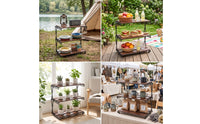 3 layer Camping Shelf Lightweight Desk Organizer Storage Rack Quick Setup Furniture for , Patio
