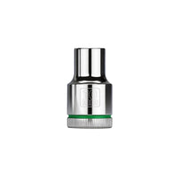 Heavy-Duty Hex Socket with Green Band Compact Socket with Knurled Grip for Workshop