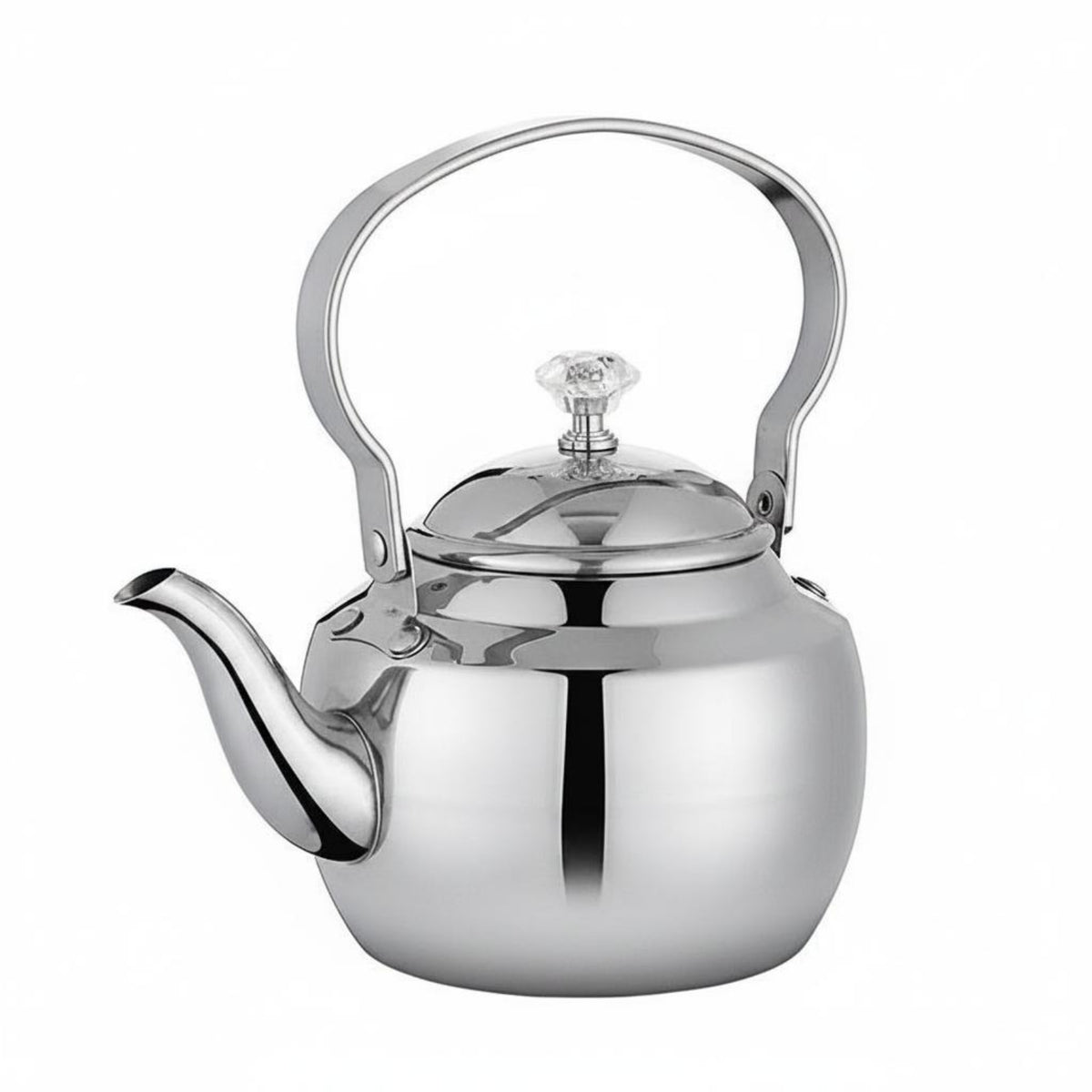 Decorative Knob Stainless Steel Tea Kettle Flat Base Tea Kettle Polished Cookware Easy to Clean