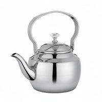 Decorative Knob Stainless Steel Tea Kettle Flat Base Tea Kettle Polished Cookware Easy to Clean