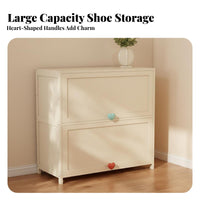 Flip down Footwear Organizer Large Capacity Flip Drawer Footwear Organizer Dustproof for Homeowners, Apartment Dwellers, Hallway, Living Room, Bedroom