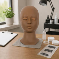 Eyelid Pair Eyelash Extension Training Head Neck Base Eyelash Extension Mannequin Head Reusable