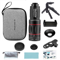 High Magnification Phone Telephoto Lens Kit Black 28x Zoom Lens Kit Red Accent Rings Mobile Accessory Portable