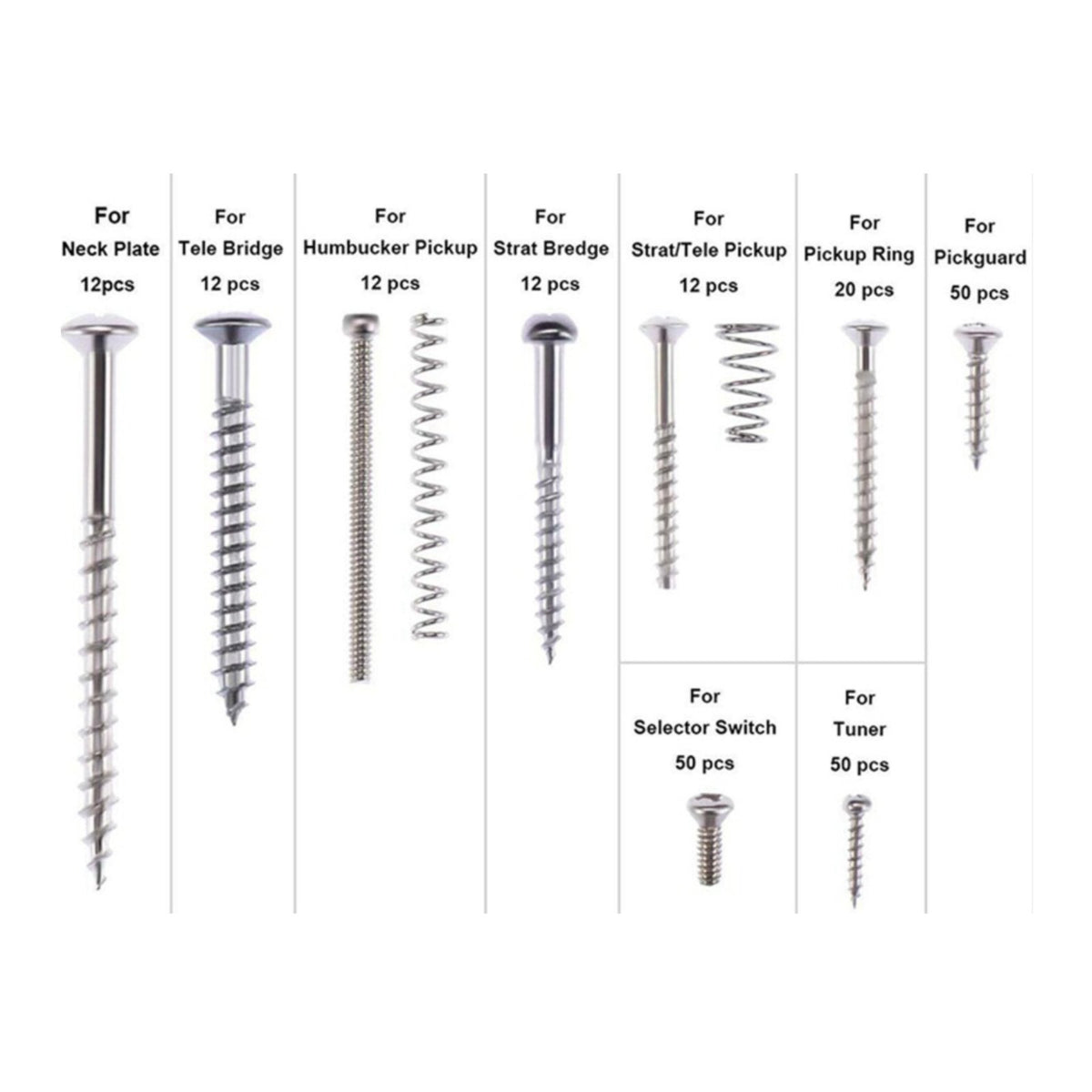 254 Pieces Includes Tweezers Guitar Screw Assortment Long-Lasting Metal Construction Guitar Screw Assortment Kit Portable Luthier Tool Set Easy to Install for Luthiers, Guitarists