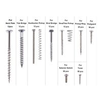 254 Pieces Includes Tweezers Guitar Screw Assortment Long-Lasting Metal Construction Guitar Screw Assortment Kit Portable Luthier Tool Set Easy to Install for Luthiers, Guitarists