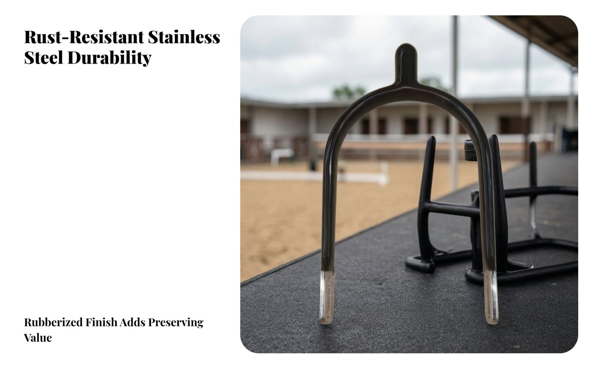 Rust Resistant Stainless Steel Riding Spurs | Sleek Black Coated Finish, riding aids with Rounded End, for Equestrian Training
