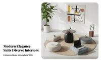 Light Luxury Round Three-Legged Table Italian Inspired Coffee Table with Storage Shelves stylish look Home Furnishing Minimalist Design for Apartment Dwellers, Homeowners, Interior Designers, Living Room, Small areas, Lounge Area, Office