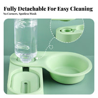 Spill-Proof 2-in-1 Pet Feeder Waterer Large Capacity Weight-Activated Feeder and Waterer Set Easy to Clean Anti-Tip Pet Food Water Set Detachable Design for Rabbits, Guinea Pigs, Chinchillas, Enclosure
