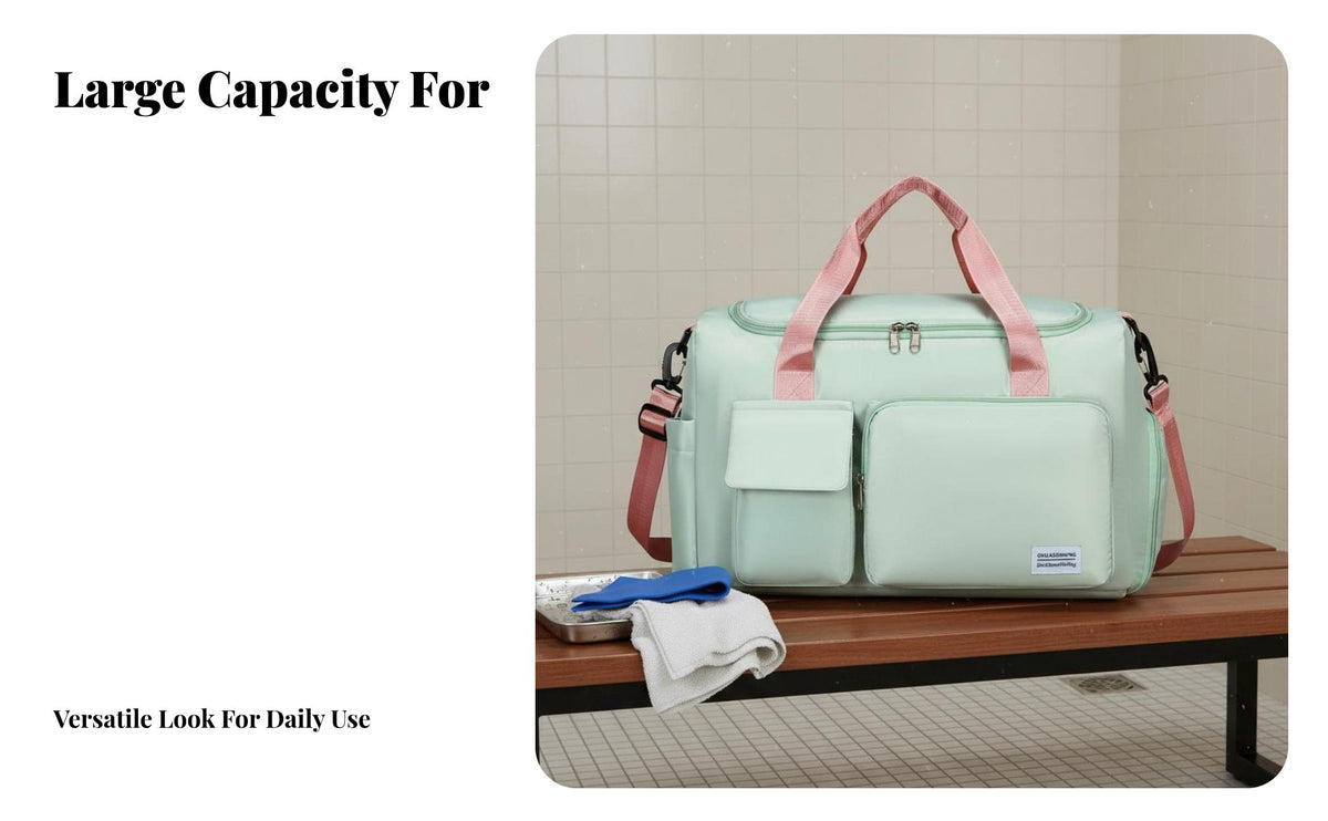 Gym Duffle Bag Damp and Dry Separation Athletic Gear Duffel Bag Large Capacity for Fitness Enthusiasts, Commuters, Swimming, Business Trip