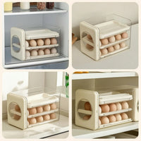 Egg Storage Box Clear Egg Organizer with Drawers Transparent for Kitchen
