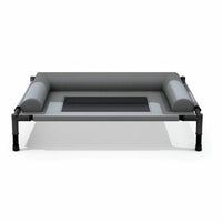 Cooling Raised Dog Bed with Padded Edge Portable Dog Cot with Padded Edge Washable Elevated Pet Bed for Backyard, Travel